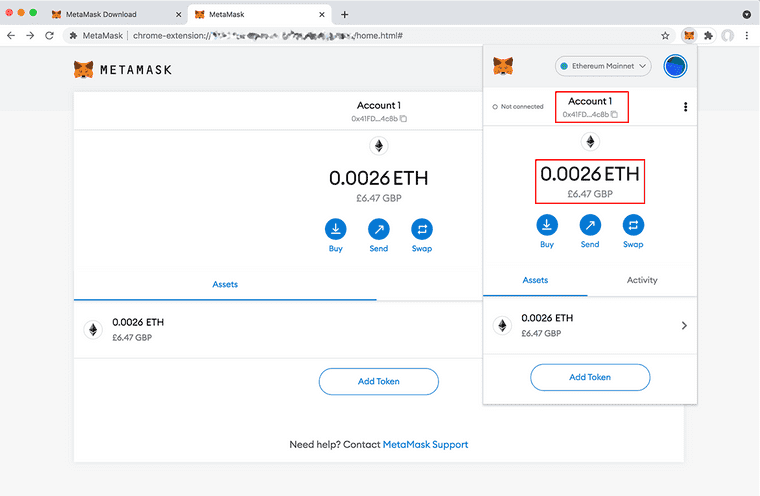Your ETH total in your MetaMask wallet will automatically increment once the transfer arrives.