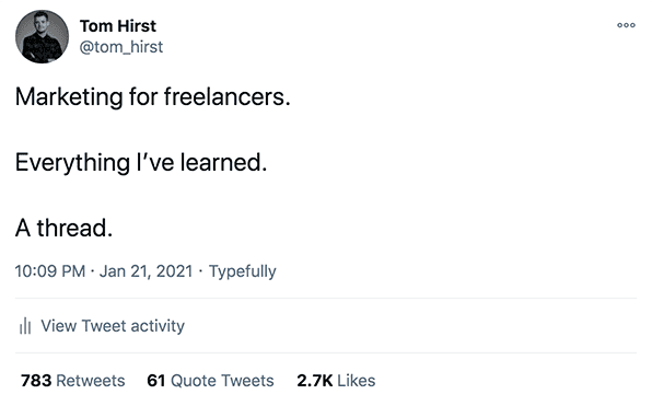 Marketing For Freelancers Twitter thread