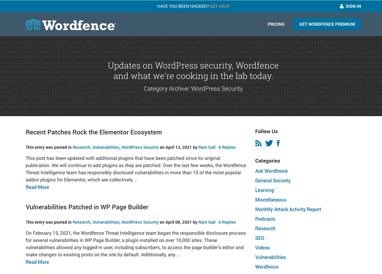 Vulnerabilities are found more regularly when you use plugins and page builders